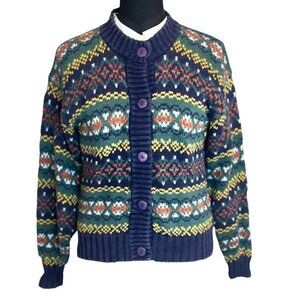 Vintage Fair Isle Copper Key Clothing Company Button Up Cardigan Unisex Small